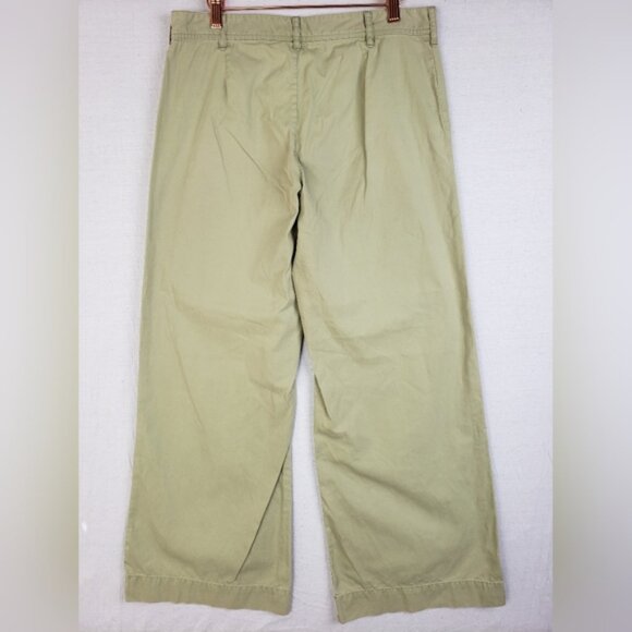Ralph Lauren Blue Label Wide Leg Pants Button Fly size 8 Women's Green Y2K - Picture 3 of 11